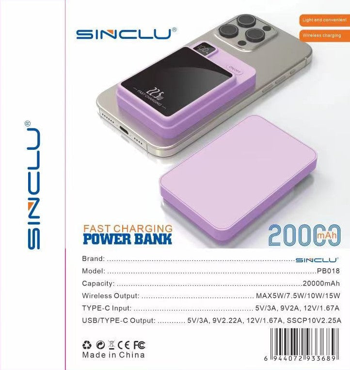 SINCLU 20000mAh wireless PB