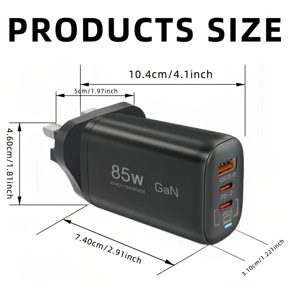 Powerful 85W Gan Fast Charger Adapter