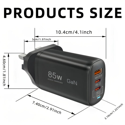 Powerful 85W Gan Fast Charger Adapter