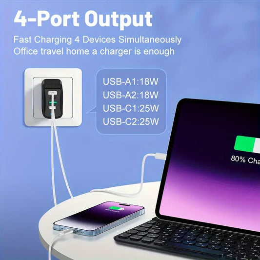 40W Dual USB-C Fast Charging Wall Adapter