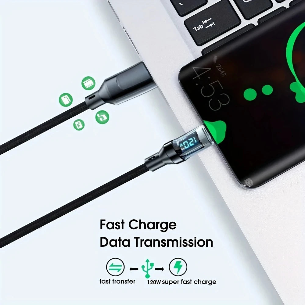 120W USB A to Type C Cable Fast Charging