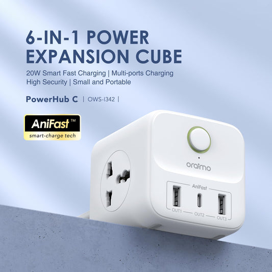 oraimo PowerHub 2 1.5M 6-in-1 Power Cube