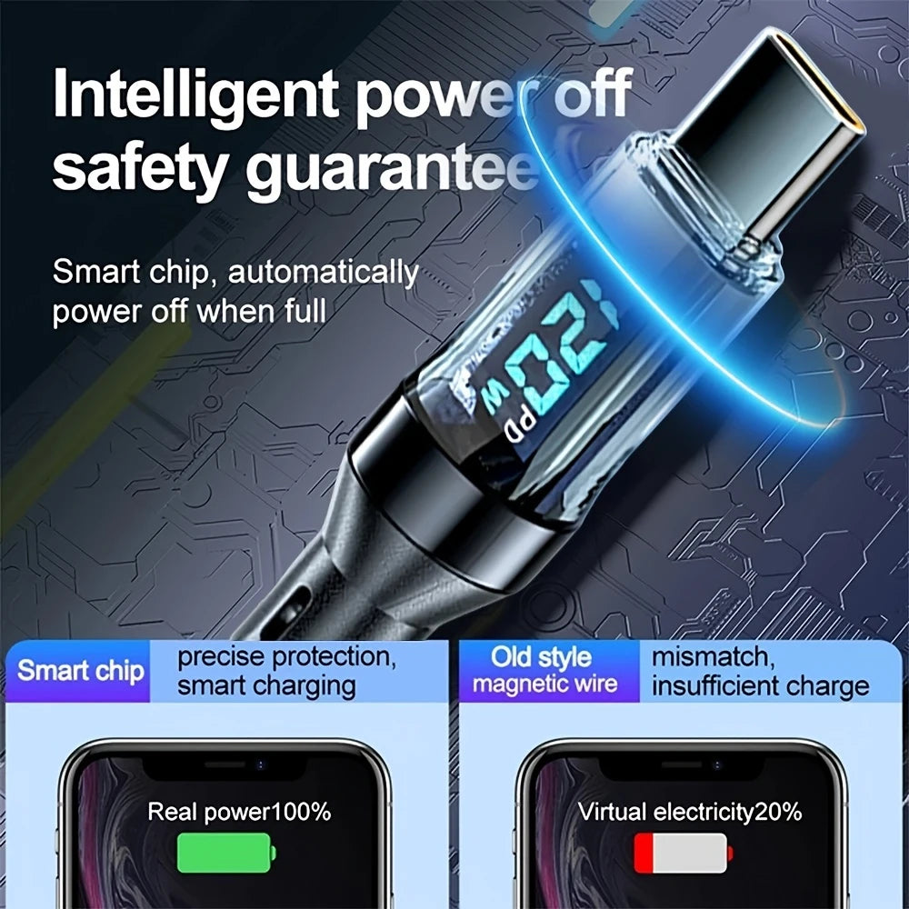120W USB A to Type C Cable Fast Charging