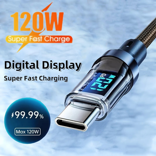 120W USB A to Type C Cable Fast Charging