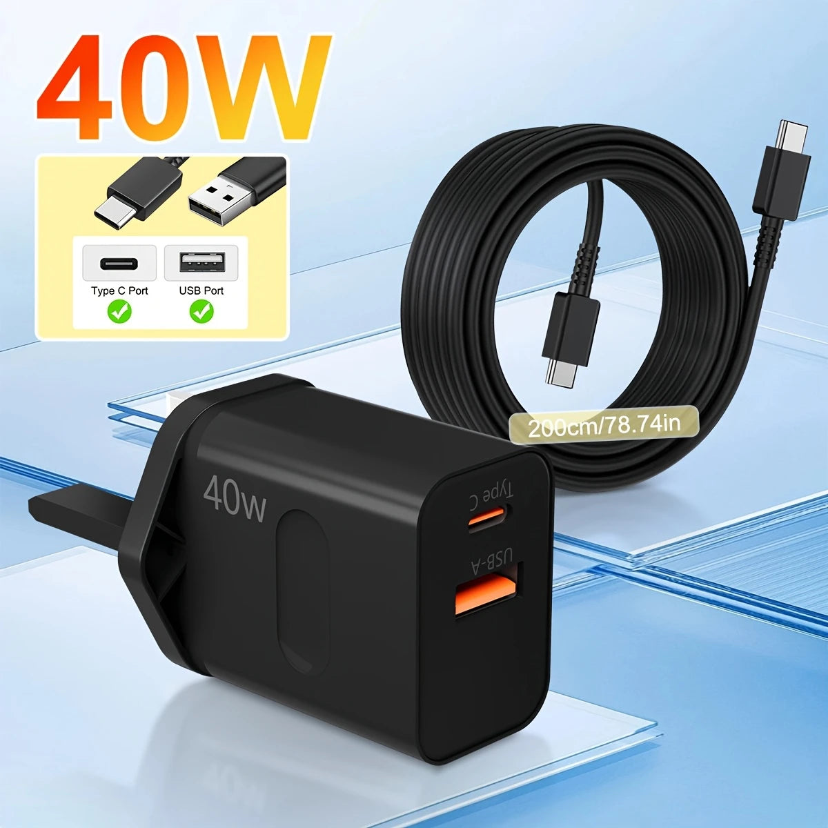 40W USB-C Super Fast Charger Plug