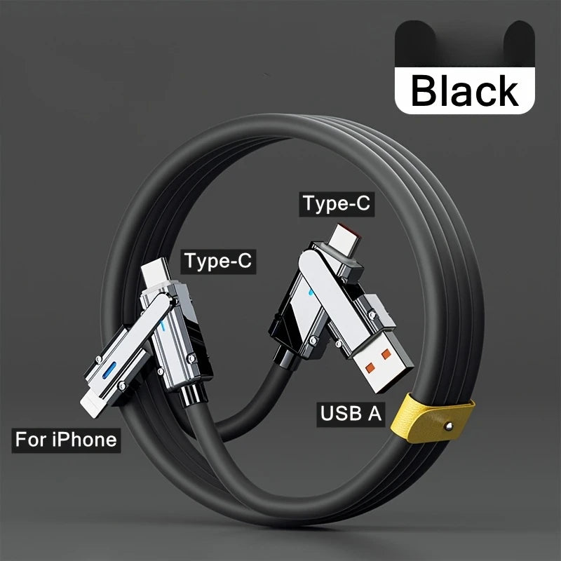 100W 4 in 1 USB Fast Charging Cable for all phones and laptops