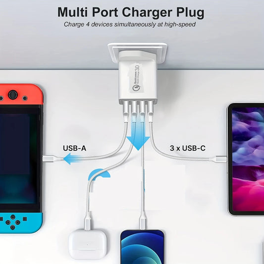 4-Port Multi USB Power Adapter