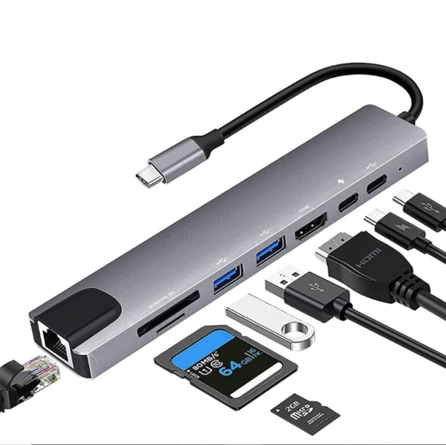TYPE-C to HDTV 8in 1
