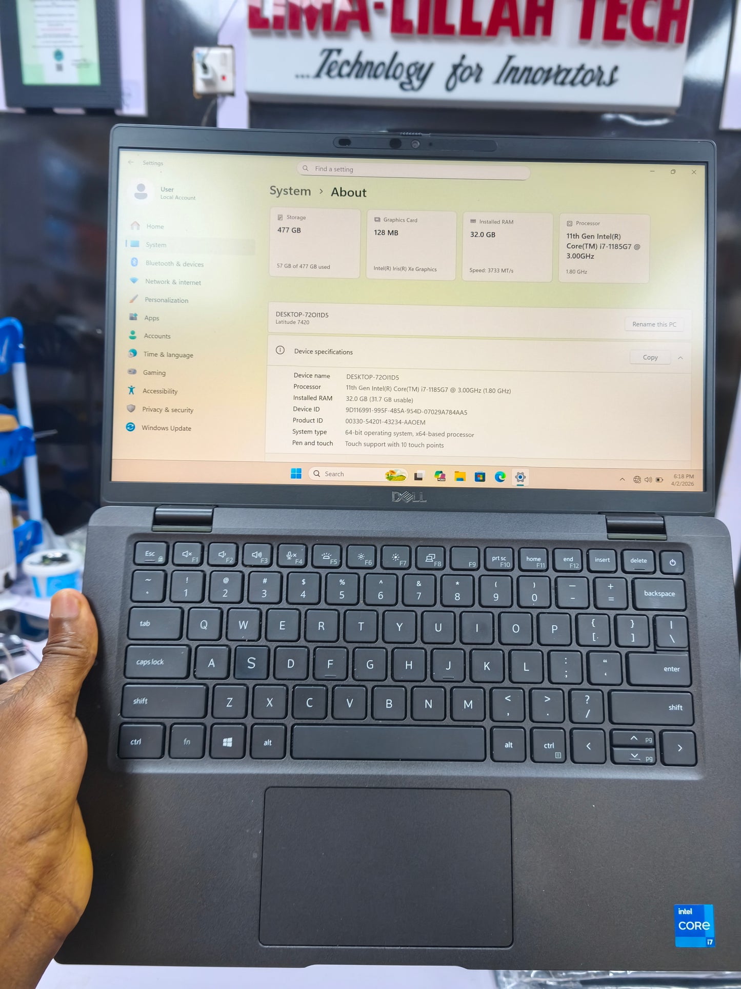 Dell Latitude 7420 i7 11th gen 32GB RAM