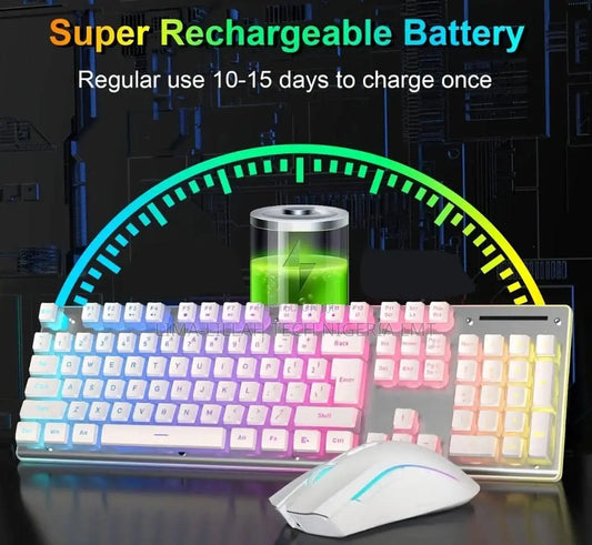 Rechargeable Wireless Gaming Keyboard Mouse Combo