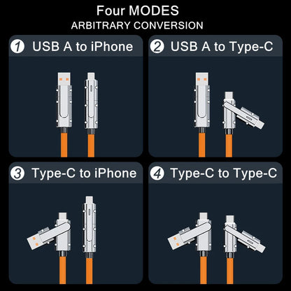 100W 4 in 1 USB Fast Charging Cable for all phones and laptops