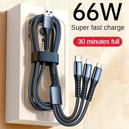 3 in 1 Cables 1.2m length