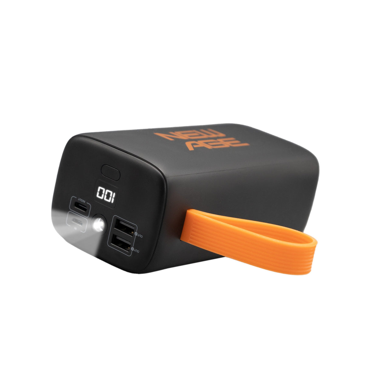 New Age Turbo Ultra 4 44000mAh Power Bank - PD 22.5W Fast Charging, 4 Ports, Digital Display, Flashlight - Black Orange
