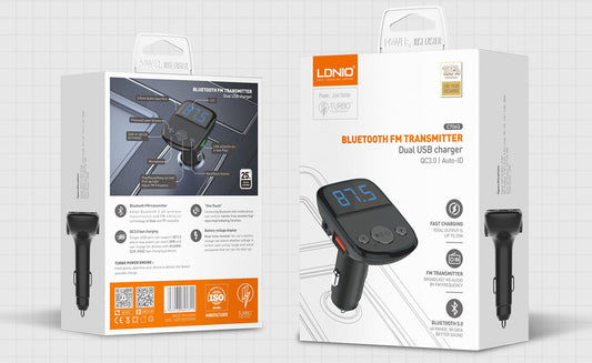 LDNIO CAR BLUETOOTH FAST CHARGING DUAL USB CHARGER