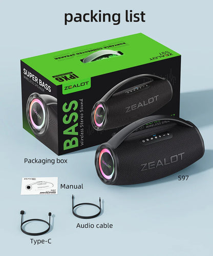 ZEALOT S97 80W True Wireless Portable Bluetooth Speaker
