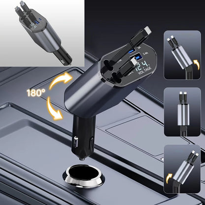 120W Retractable Car Plug with inbuilt cables