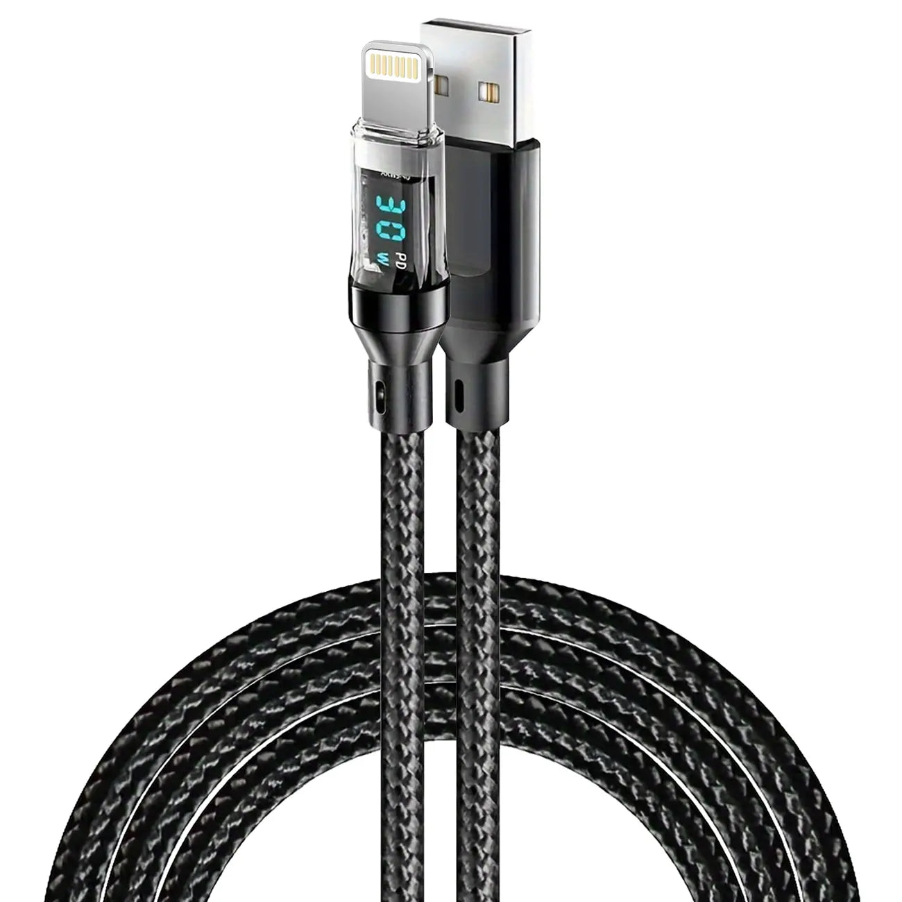 USB A to iOS Fast Cable with Display 6.6ft/2m