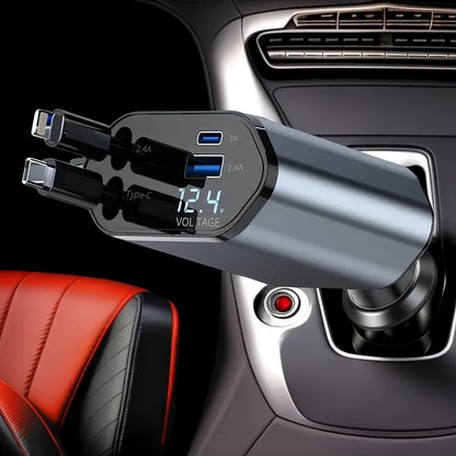 120W Retractable Car Plug with inbuilt cables