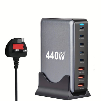 440W Multi-Port Charger with 8 Outlets & 5 USB Ports