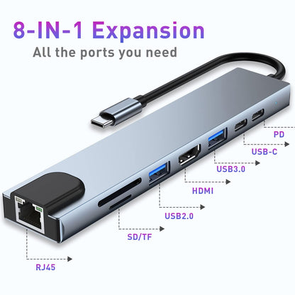 TYPE-C to HDTV 8in 1
