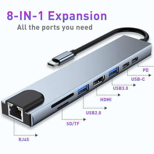 TYPE-C to HDTV 8in 1