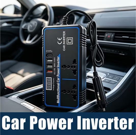Car Power Inverter - 12V/24V to 110V/220V Power Converter with Display